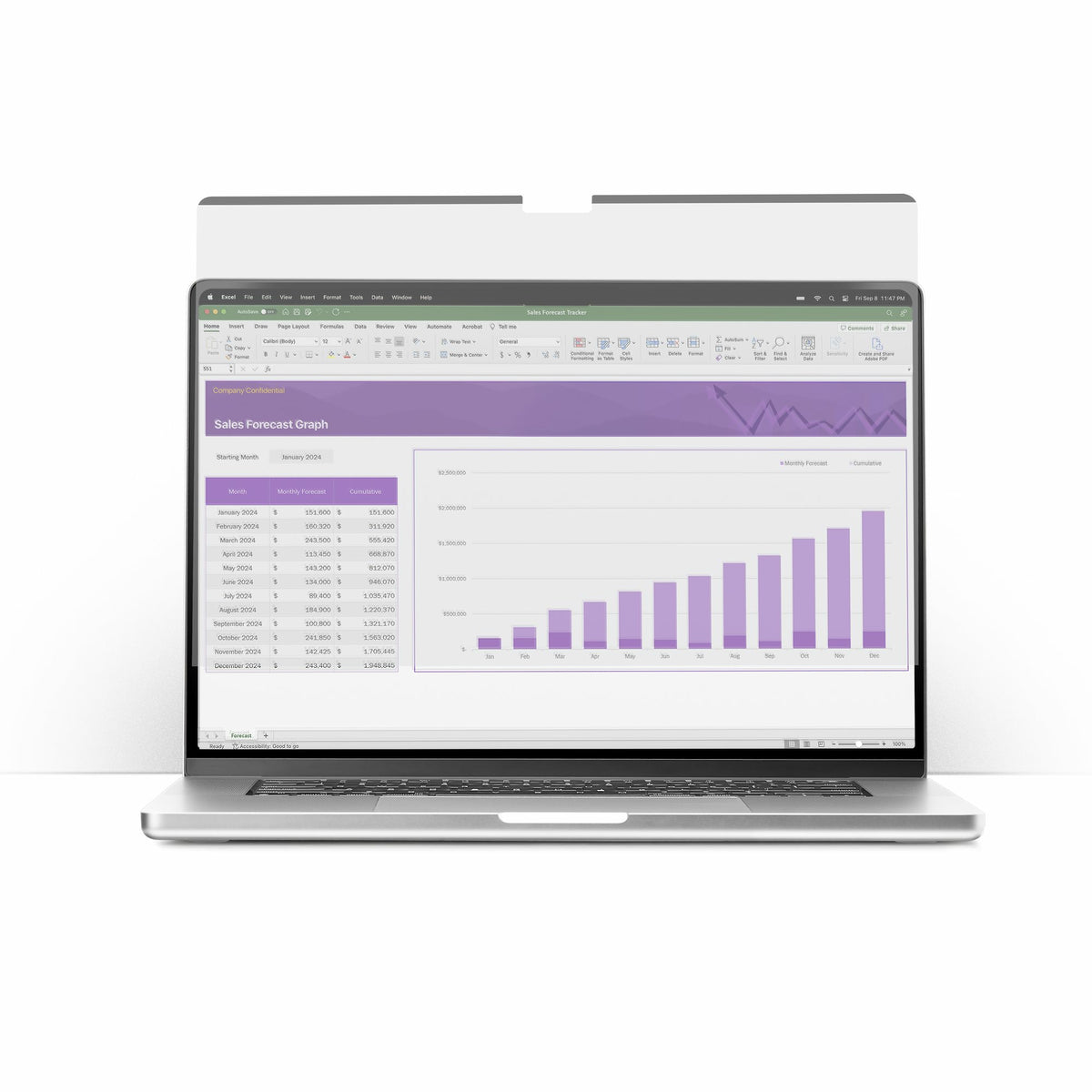 Filtre confidentialité MacBook 13.3" noir StarTech