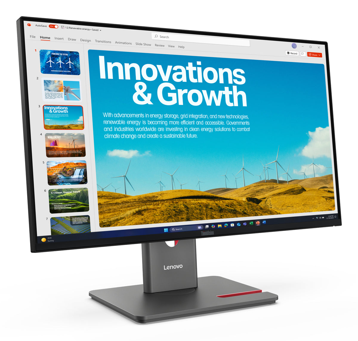 Écran LED Lenovo ThinkVision P24QD-40 24" QHD 120Hz