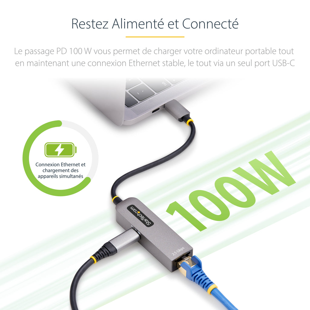 Adaptateur Ethernet USB-C 2.5G StarTech - Thunderbolt 3