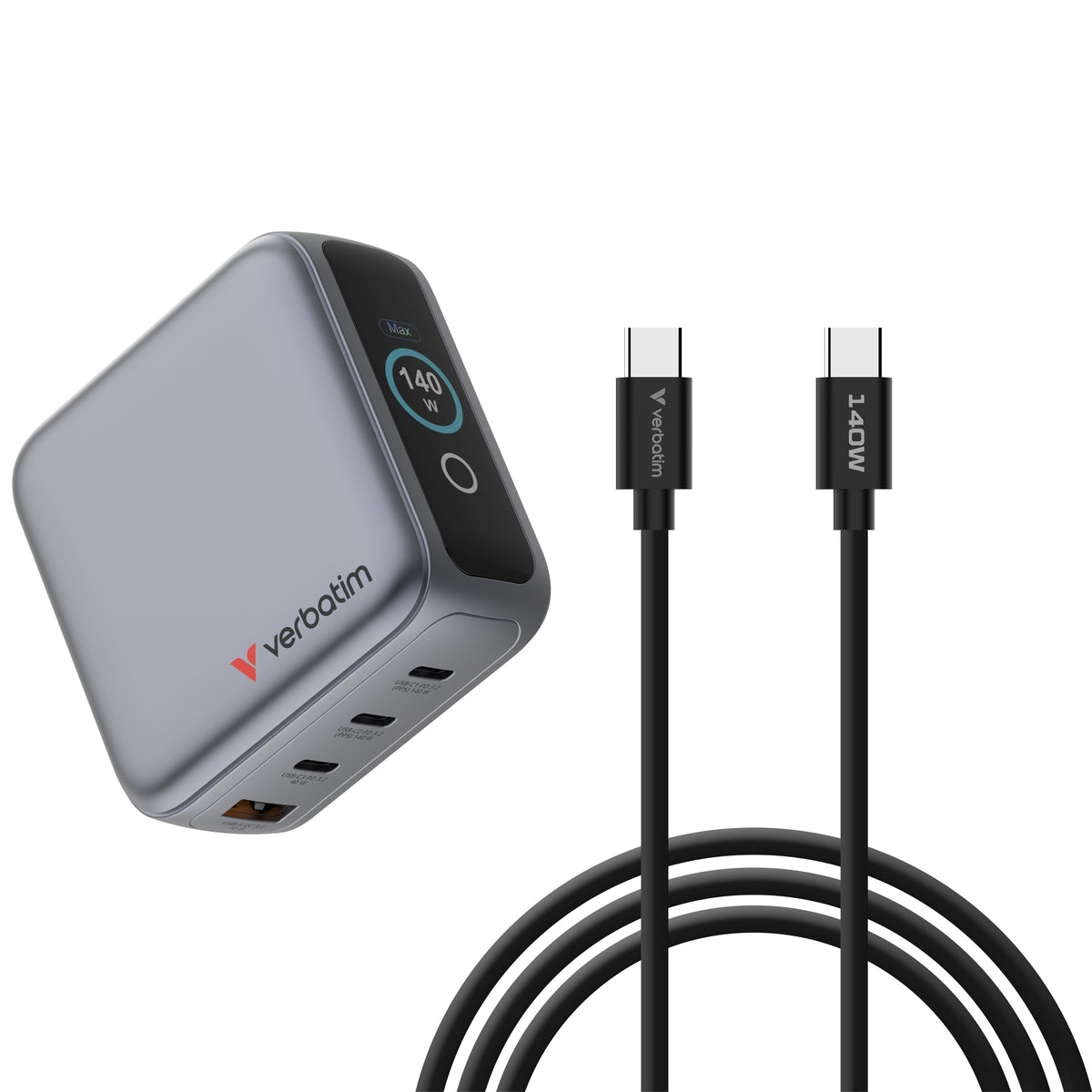 Adaptateur secteur GaN 140W Verbatim - Power Delivery 3.0