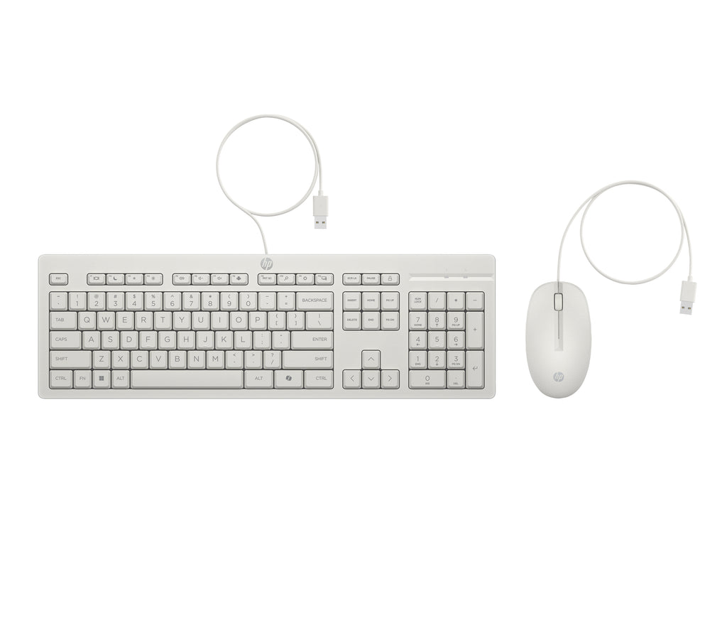 HP 225 Ensemble clavier souris ambidextre AZERTY blanc