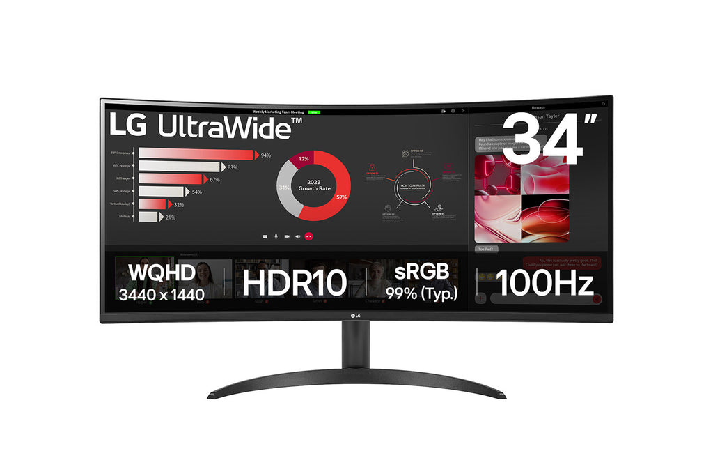 Écran incurvé LG 34" WQHD 100Hz HDR10 - 34WR50QK-B