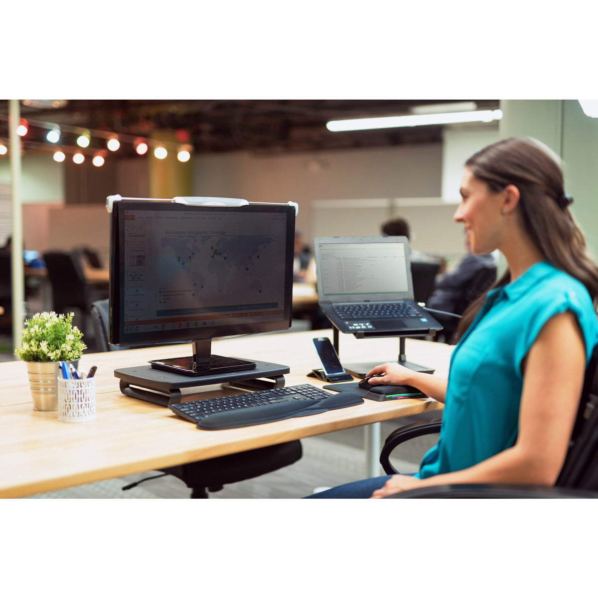 Support moniteur KENSINGTON noir - Réglable & ergonomique