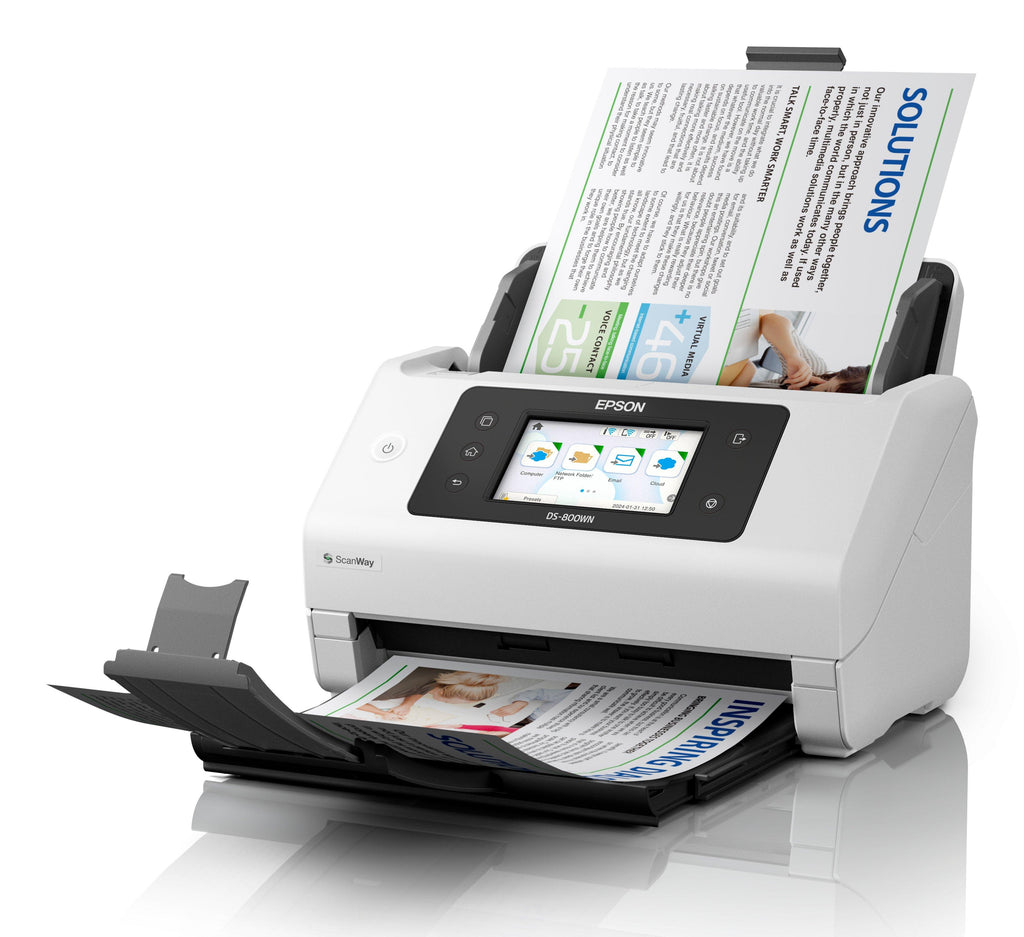 Scanner Epson DS-800WN | 50 ppm | 600 dpi | Wi-Fi | A4/Legal