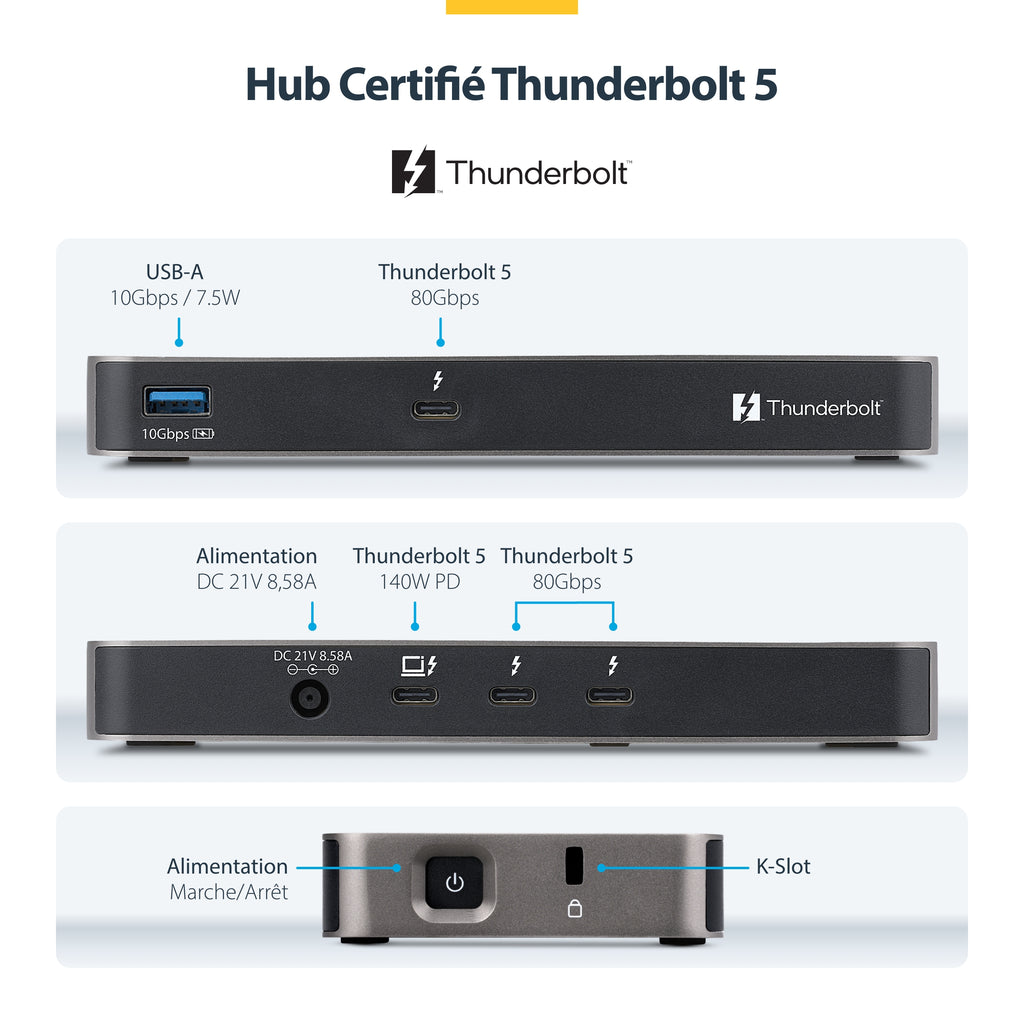 Station d'accueil Thunderbolt 5 Startech 140W