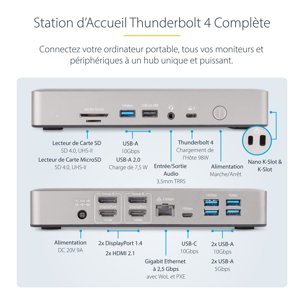 Station d'accueil Thunderbolt 4 4K - StarTech