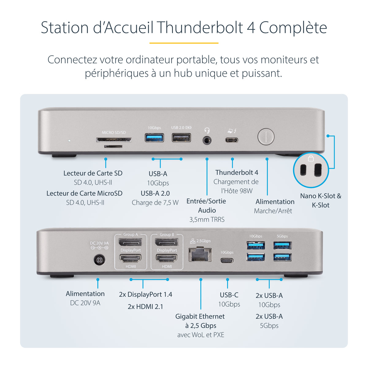 Station d'accueil Thunderbolt 4 4K - StarTech