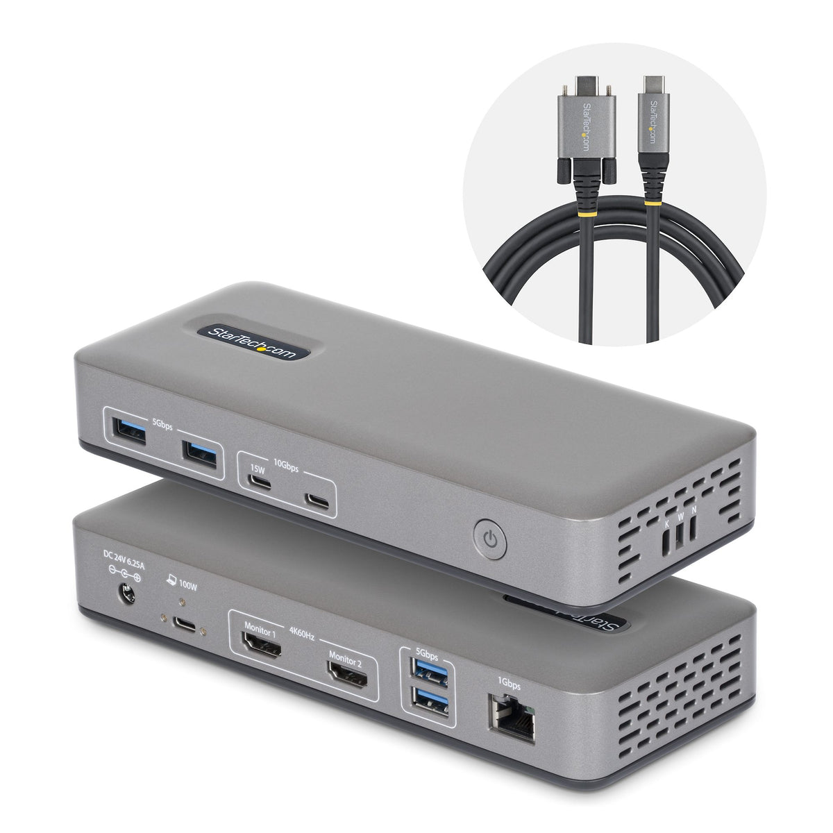 Station d'accueil USB-C 3.2 Gen 2 - 2x HDMI 4K - 1GbE - StarTech