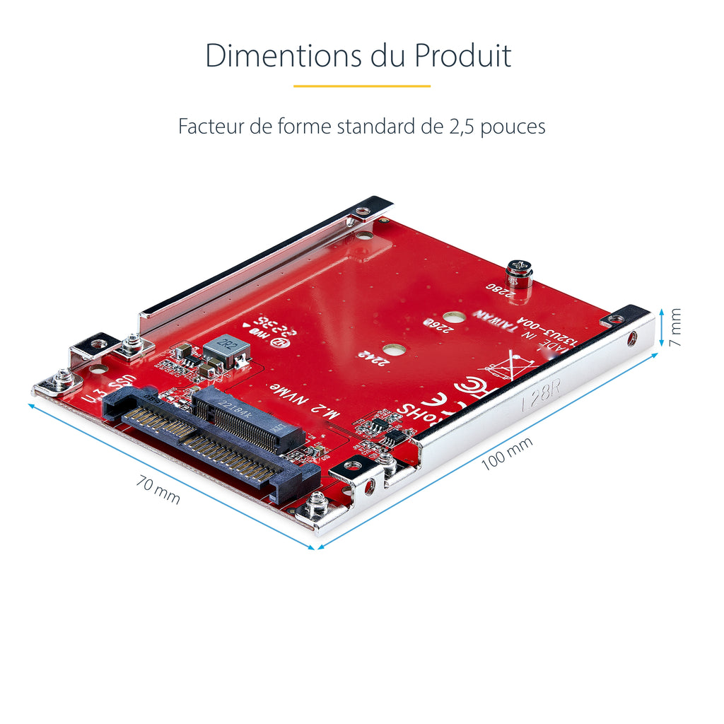 Adaptateur M.2 vers U.3 StarTech PCIe 4.0 - TAA