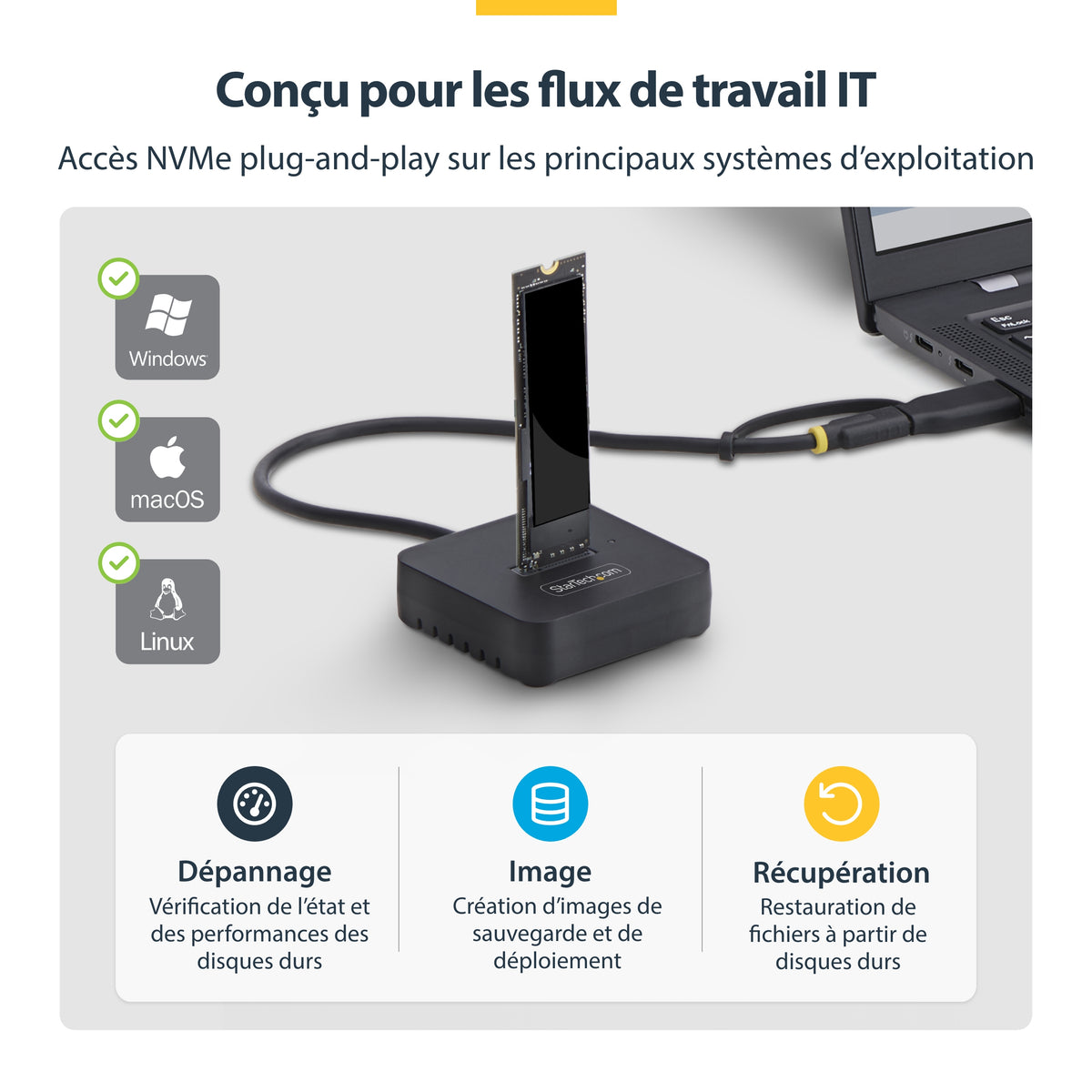Adaptateur M.2 NVMe USB 3.2 10Gbps StarTech - Noir