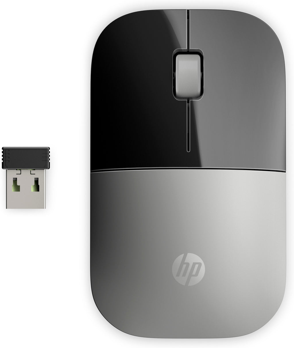 Souris sans fil HP Z3700 2.4 GHz - Récepteur USB - Argent