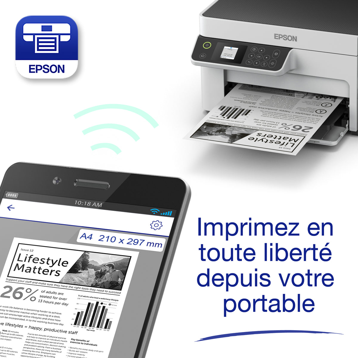 Epson EcoTank ET-M2120 - Imprimante multifonctions noir et blanc