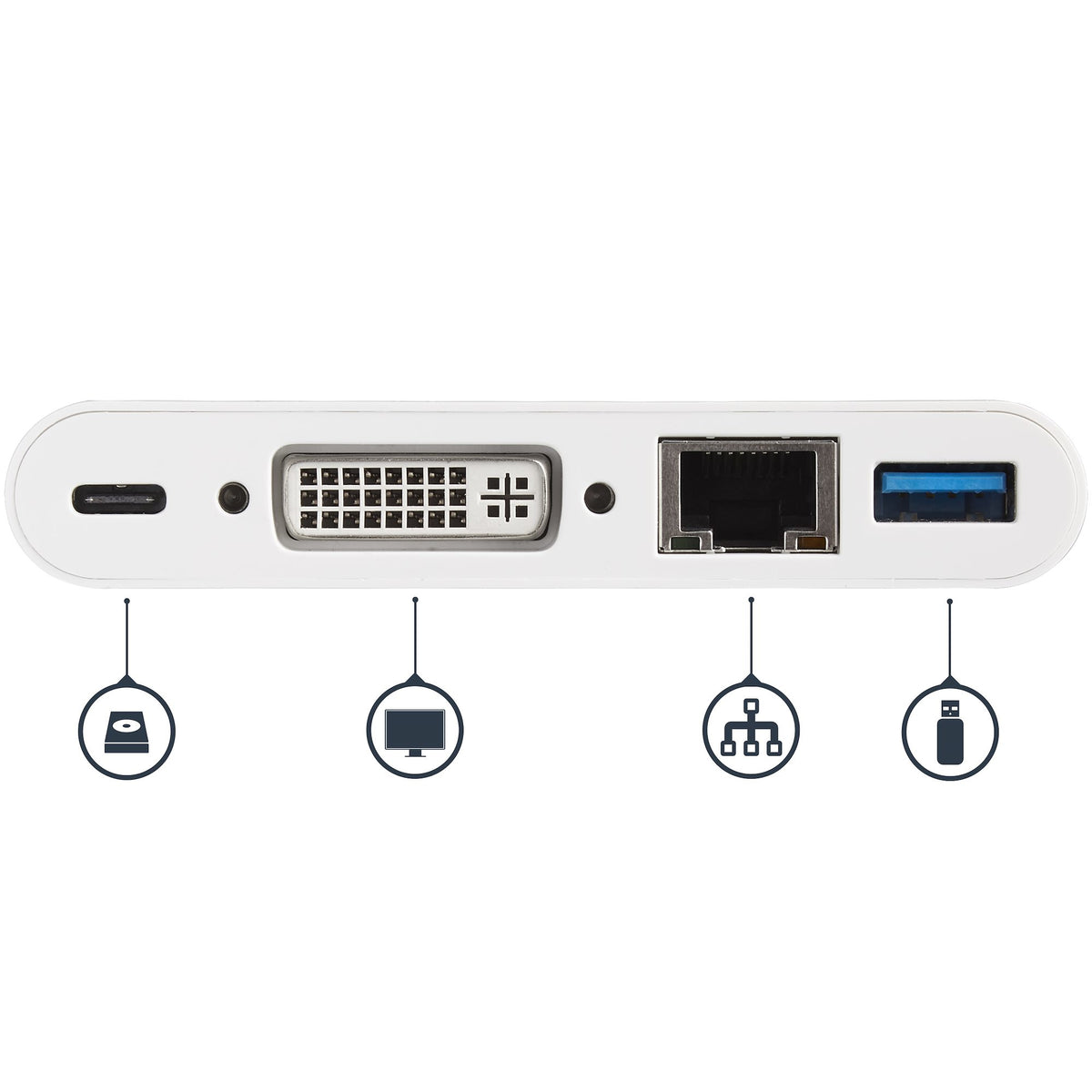 Hub USB-C StarTech 4K DVI + Ethernet + 3xUSB 3.0 - 60W PD