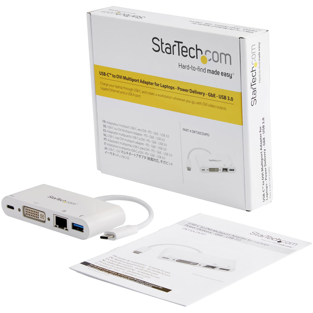 Hub USB-C StarTech 4K DVI + Ethernet + 3xUSB 3.0 - 60W PD