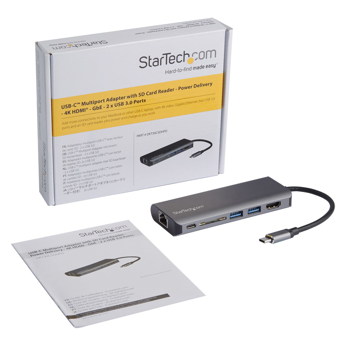 Station d'accueil USB-C 4K Thunderbolt 3 StarTech - 1GbE - 2x USB 3.0