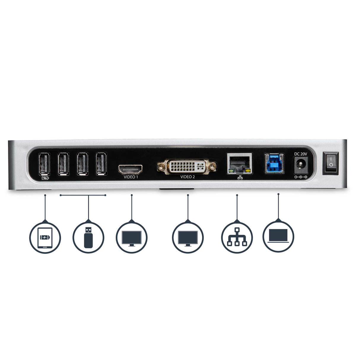 Réplicateur de ports Startech DK30ADD - 2 écrans 4K USB 3.0