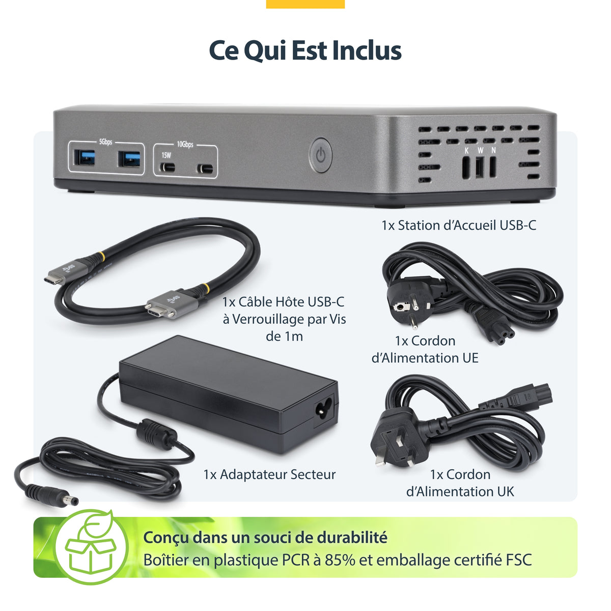 Station d'accueil USB-C 3.2 Gen 2 - 2x HDMI 4K - 1GbE - StarTech