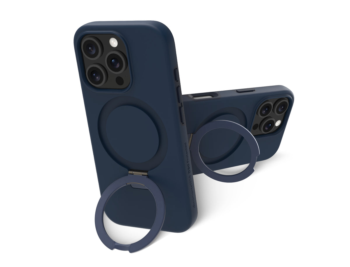 Coque iPhone 16 Pro Max D3O bleu béquille MagSafe