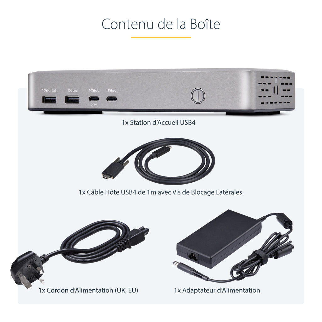 Station d'accueil USB4/Thunderbolt 4 - 2x HDMI 4K - 2.5GbE - 180W