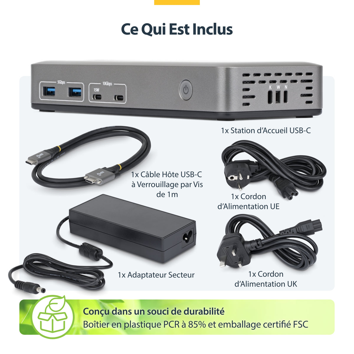 Station d'accueil USB-C 3.2 Gen 2 - 4K HDMI/DP - 1GbE - Startech