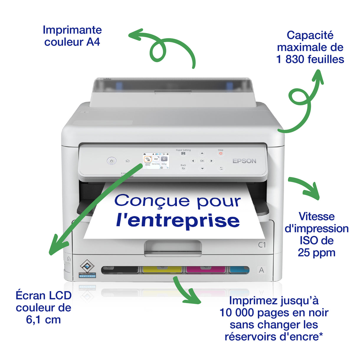 Imprimante Epson couleur A4 recto verso WiFi Ethernet USB