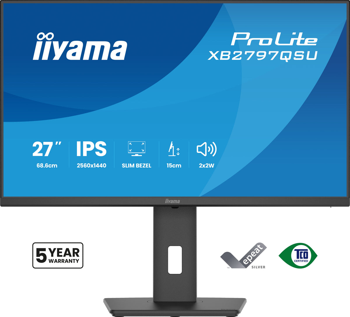 Écran LED IIYAMA 27" QHD - 75Hz - IPS - 1ms