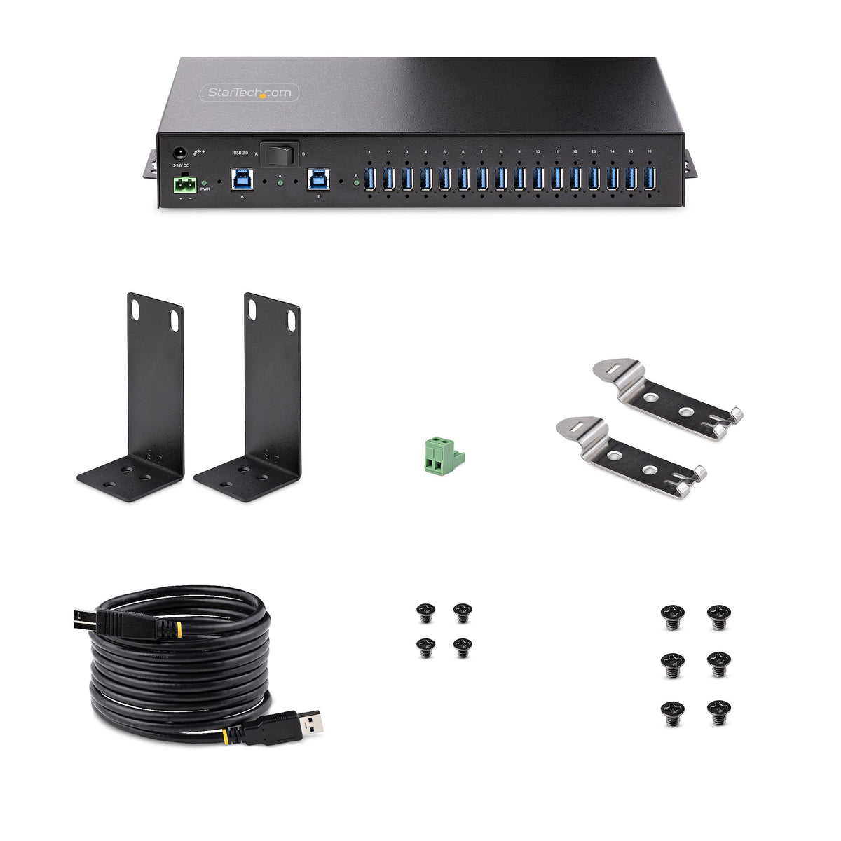 Hub USB 3.0 16 ports industriel StarTech - Montable rack/DIN