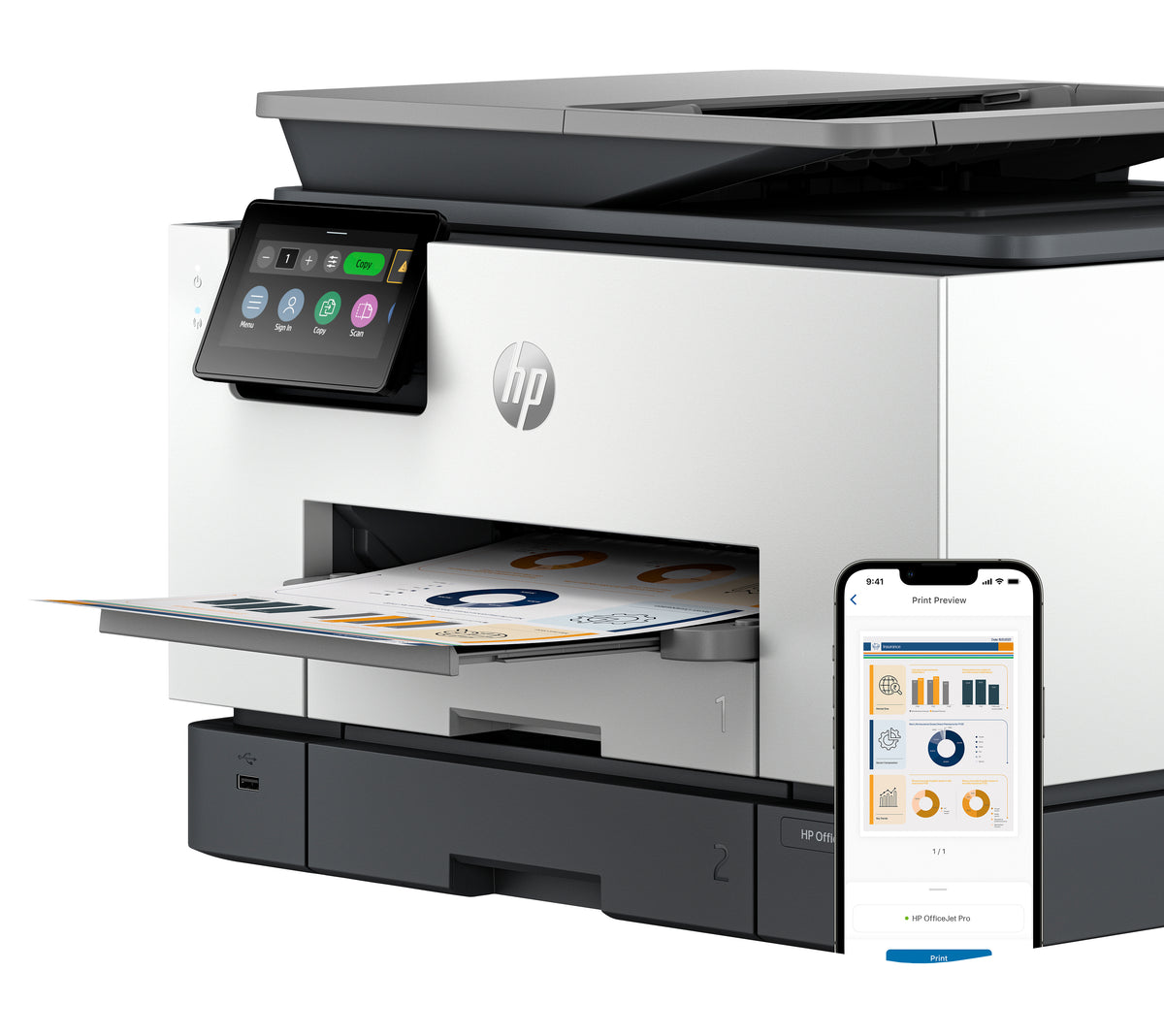Imprimante HP OfficeJet Pro 9130b - Multifonctions - Couleur - Jusqu'à 25 ppm