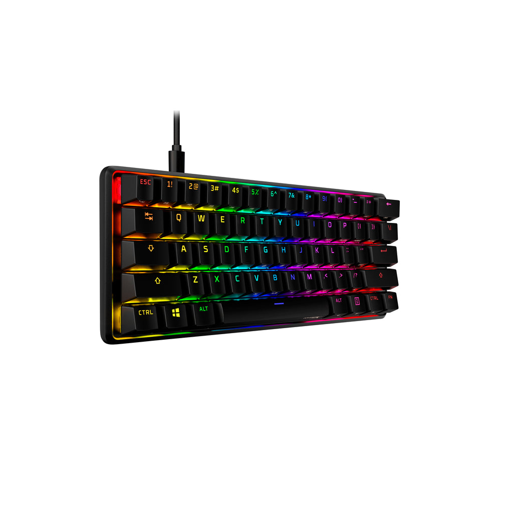 Clavier gaming HyperX 60% rétroéclairé rose AZERTY