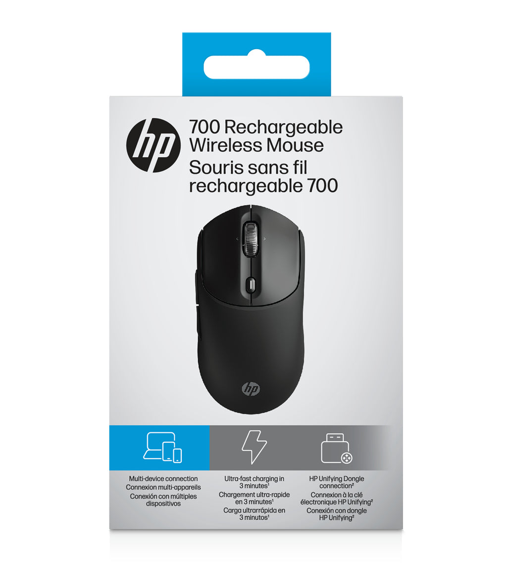 Souris sans fil HP 700 rechargeable - Fiable et ergonomique