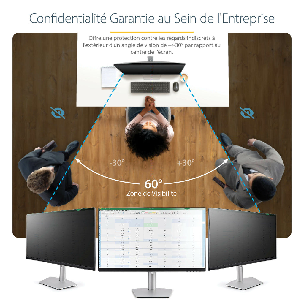 Filtre confidentialité 24" StarTech - Anti-indiscrétion & lumière bleue