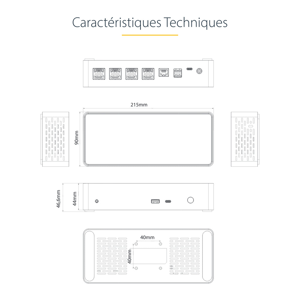 Station d'accueil 4 écrans USB-C/Thunderbolt 3 - STARTECH
