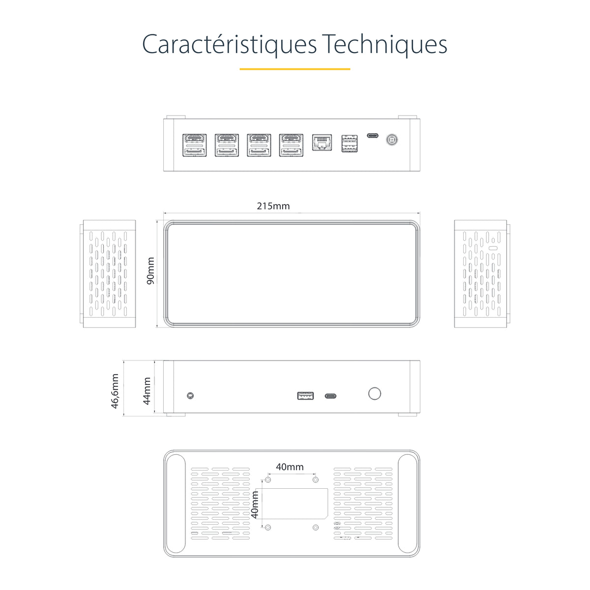 Station d'accueil 4 écrans USB-C/Thunderbolt 3 - STARTECH