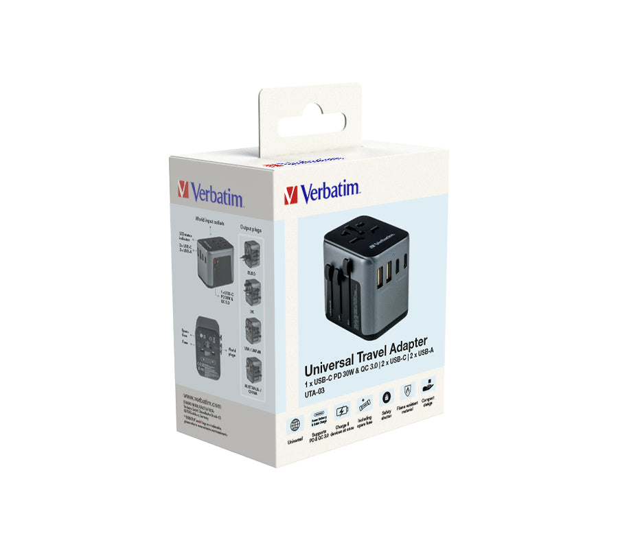 Adaptateur secteur Verbatim 30W PD3.0 QC3.0 4 ports
