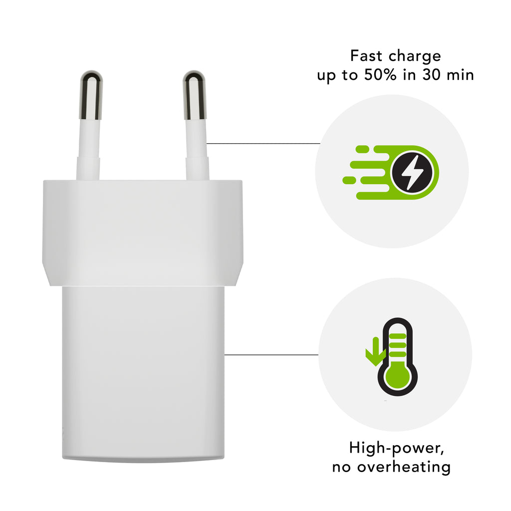 Adaptateur secteur 25W PD USB-C blanc Europe