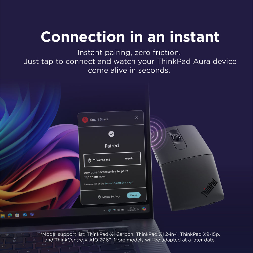 Souris Lenovo ThinkPad Aura Edition pour ThinkPad T16 Gen 4