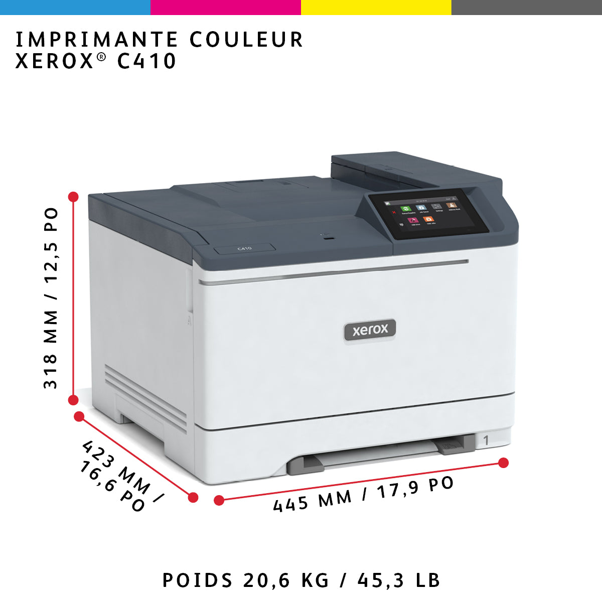 Imprimante laser Xerox C410V_DN - Recto-verso - 40 ppm - A4/Legal