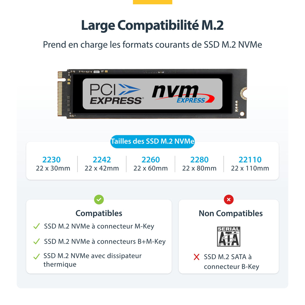 Adaptateur M.2 NVMe USB 3.2 10Gbps StarTech - Noir