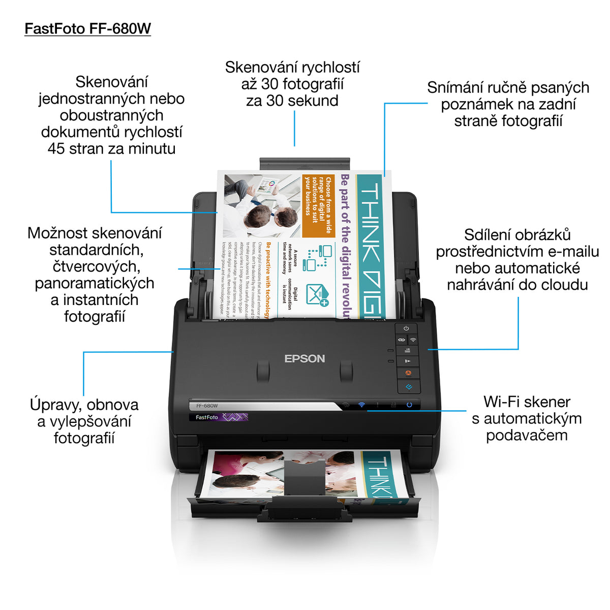 Scanner Epson FastFoto FF-680W - 45 ppm - 600 dpi - Wi-Fi