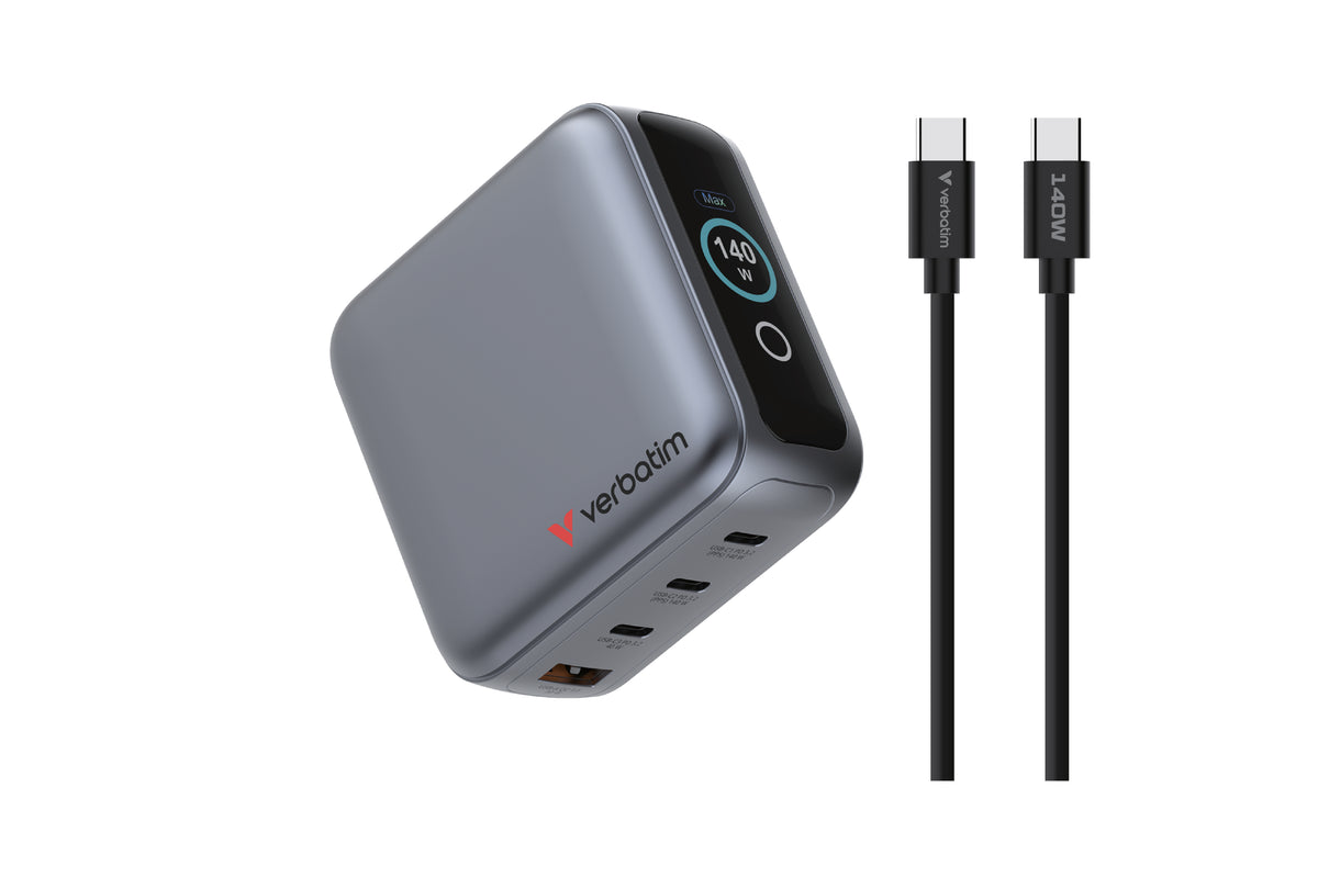 Adaptateur secteur GaN 140W Verbatim - Power Delivery 3.0