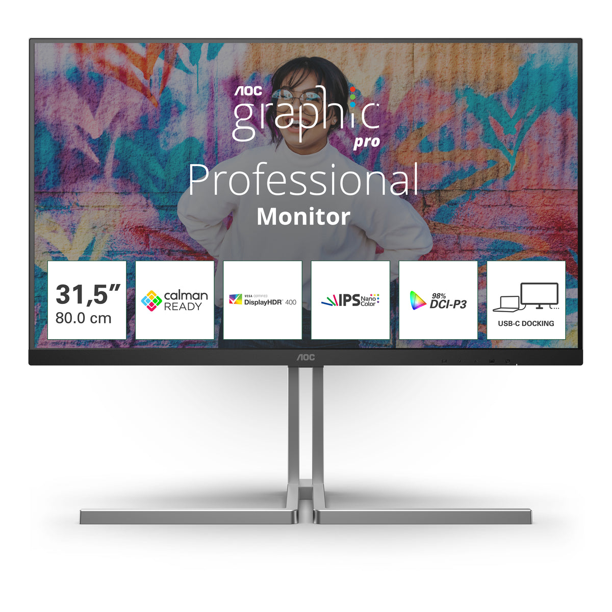 AOC U32U3CV - Écran 4K 32" Nano IPS - HDR400 - USB-C