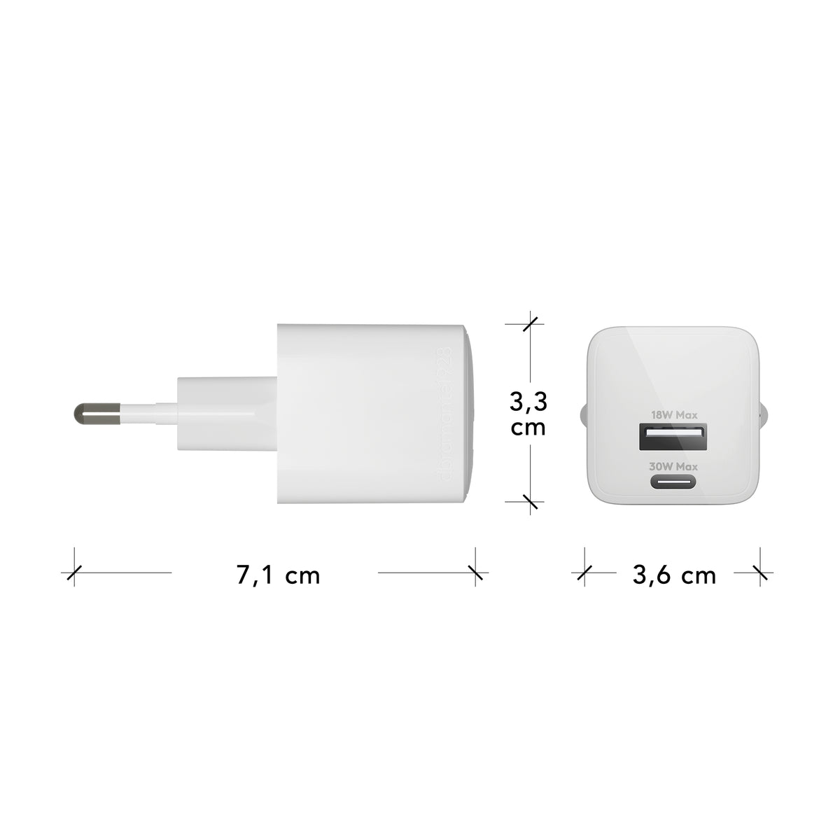 Adaptateur secteur 30W PD blanc Europe