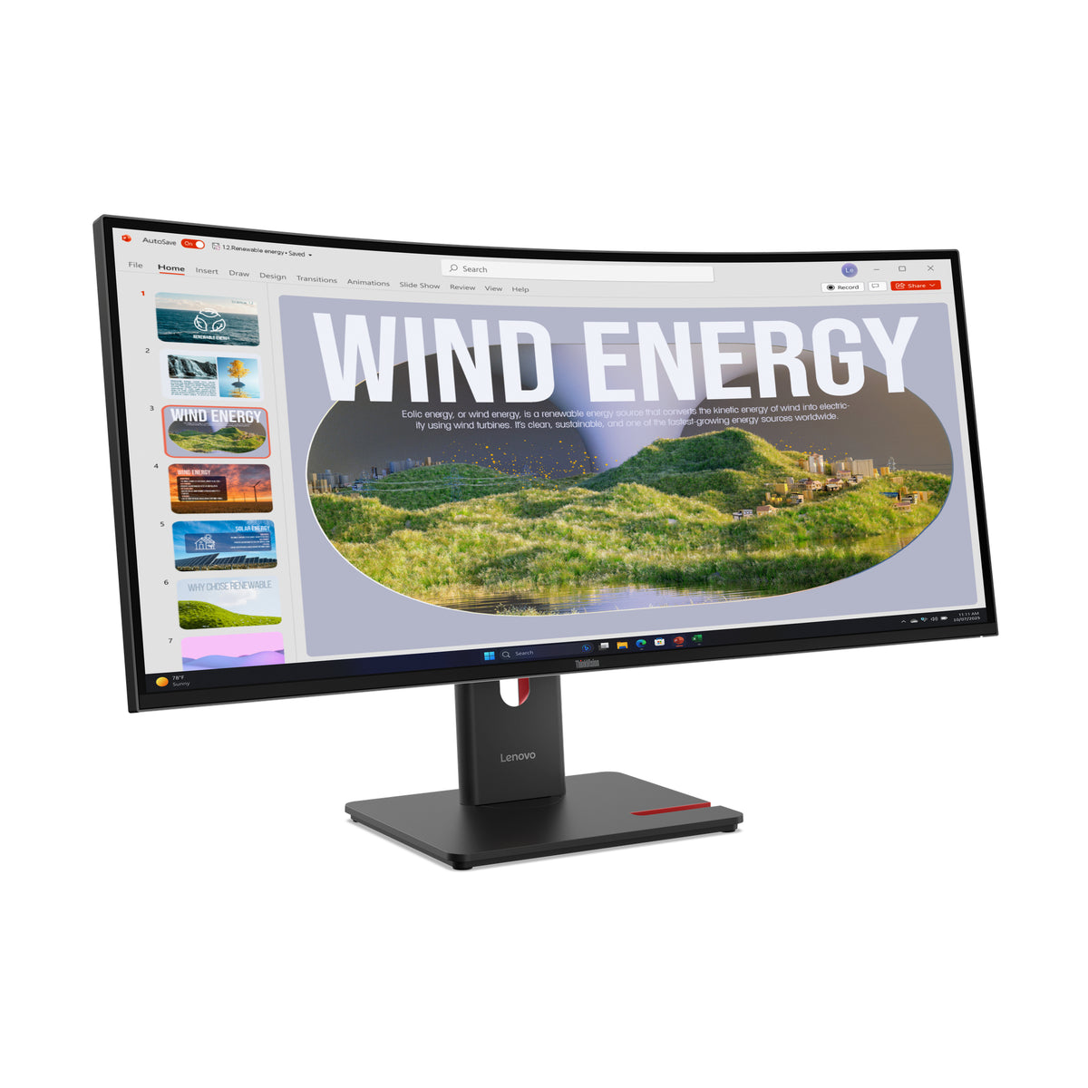 Écran incurvé Lenovo ThinkVision T34WD-40 34" UWQHD 120Hz