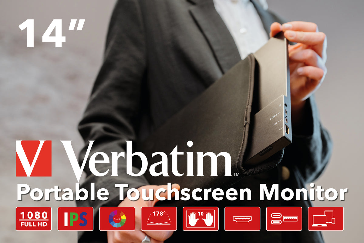 Moniteur tactile portable Verbatim 14" Full HD - USB-C HDMI