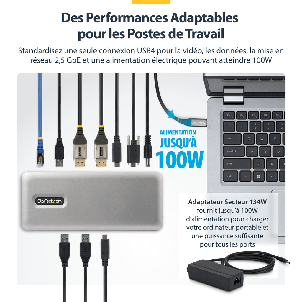 Station d'accueil USB4/Thunderbolt 4/5 - 2 écrans DP - 100W
