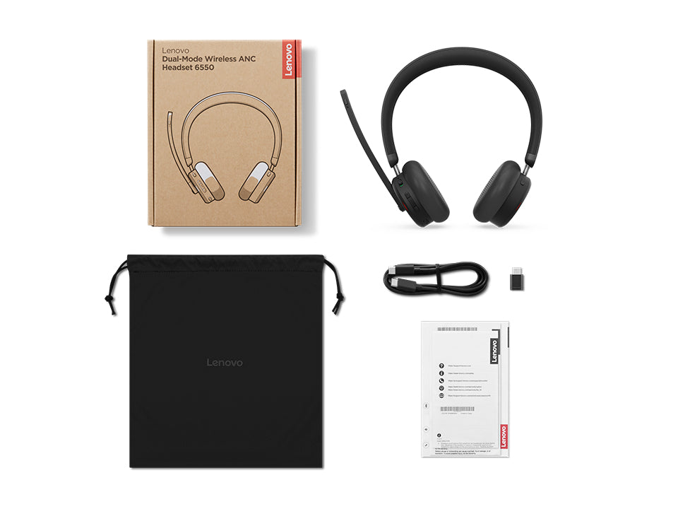 Lenovo 6550 : Micro-casque Bluetooth avec ANC certifié Teams