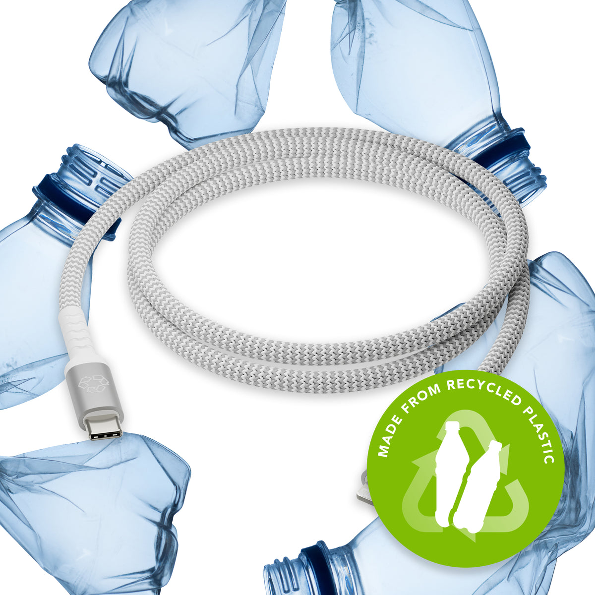 Câble Lightning tressé 1.2m - 100% plastique recyclé