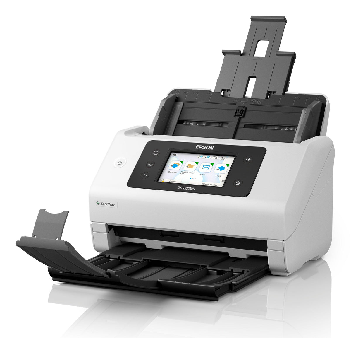 Scanner Epson DS-800WN | 50 ppm | 600 dpi | Wi-Fi | A4/Legal