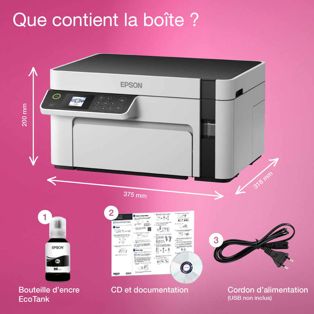 Epson EcoTank ET-M2120 - Imprimante multifonctions noir et blanc