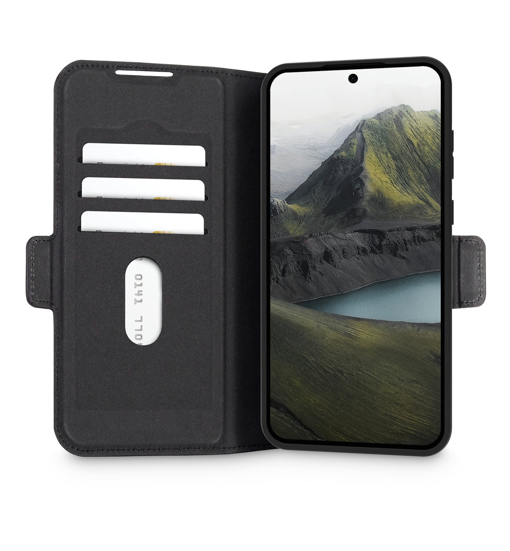 Étui à rabat noir pour Samsung Galaxy S25 - Bergen Pro